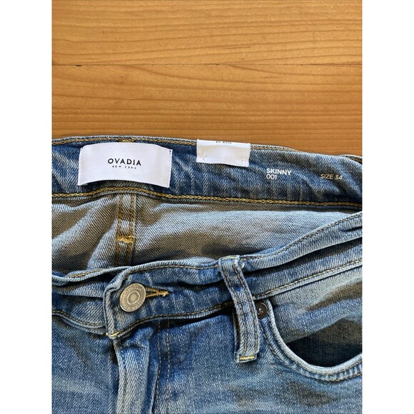 OVADIA NY Men's Size 34 Light PAINT SPLATTER Skinny Fit Mid Rise Stretch Jeans - Picture 5 of 14